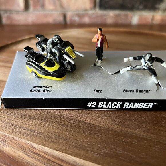 1994 Micro Machines Mighty Morphin Power Rangers Set #2 BLACK RANGER Galoob - Picture 4 of 16
